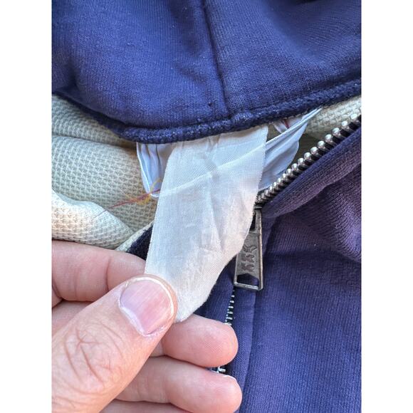 VTG Carhartt Thermal Lined Faded Blue Embroider Logo M Zip Hoodie Sweat Jacket - Picture 3 of 9